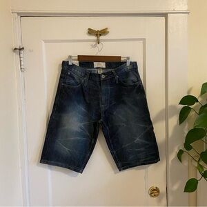 Free Planet Stretch‎ Distressed Denim Shorts with 11.5” Inseam, Waist 32”